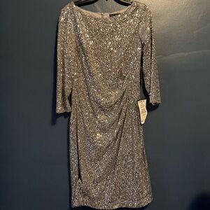 Holiday Silver Sequin Dress NWT by Jessica Howard